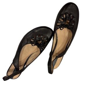VTG‎ Marc Jacobs shoes Germany black leather slingbacks grommets bowties sz 7